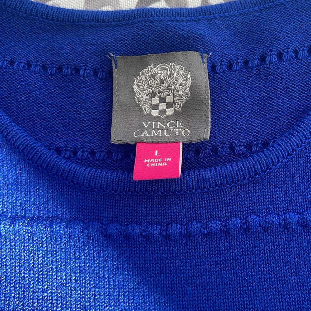 NEW | Vince Camuto | Fit-and-Flare Sweater Dress | Cobalt/Royal Blue | Large - Picture 5 of 6